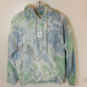 Pastel Tie-Dye Hoodie - Blue and Green “Sleep when you’re dead” on back